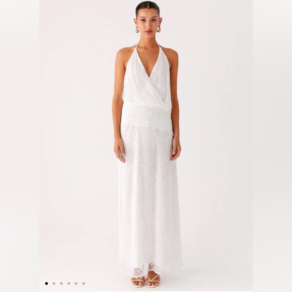 Peppermayo White Lace Maxi Dress